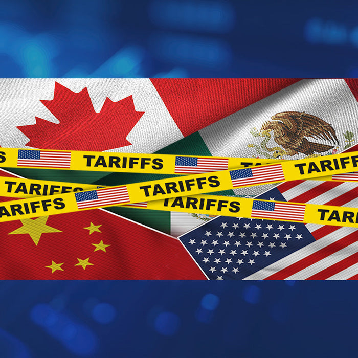 China's import tariffs rates raised to 45%, while Canada and Mexico will face a new 25% tariff on imports.