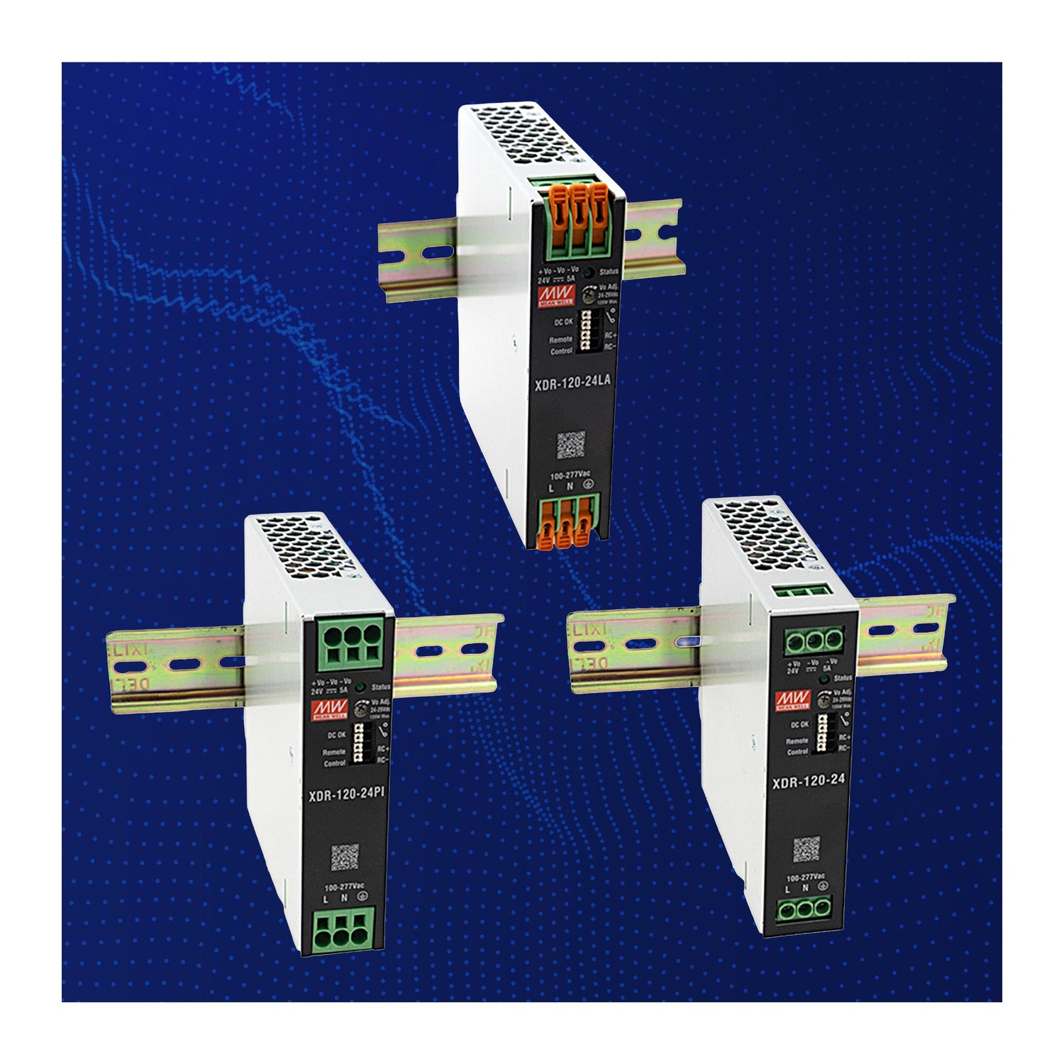 XDR-120 Series 120W DIN Rail Power Supplies