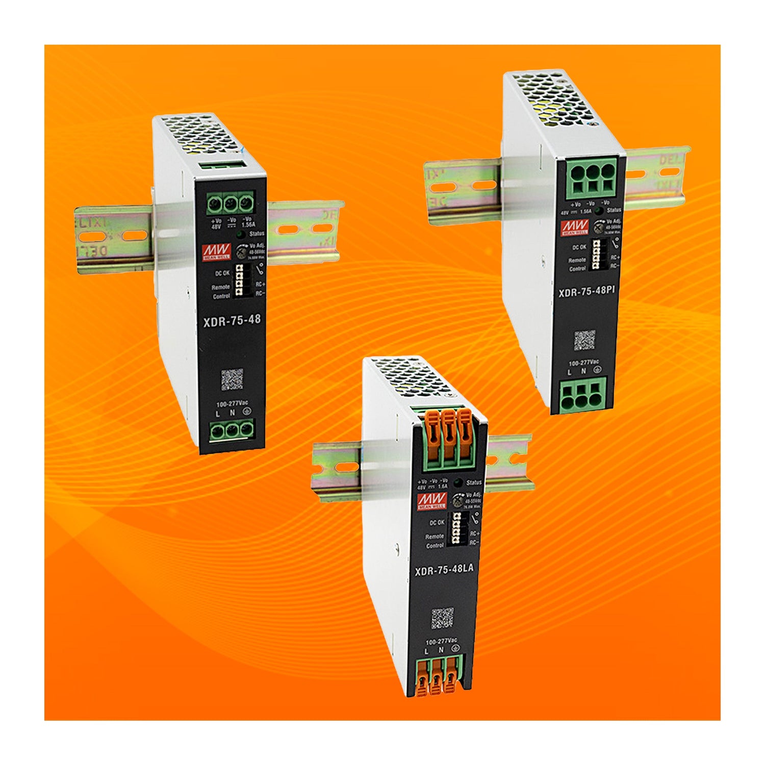 MEAN WELL XDR-75 Ultra Slim DIN Rail Power Supplies
