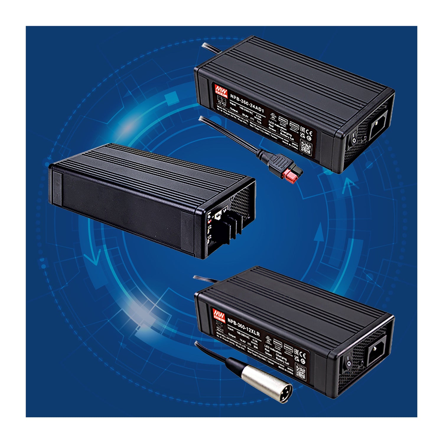 MEAN WELL NPB-360 Series Battery Chargers