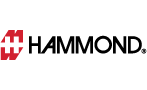 Hammond Manufacturing logo in black and red on a white background
